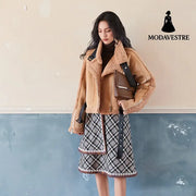 Fringed skirt A-line skirt