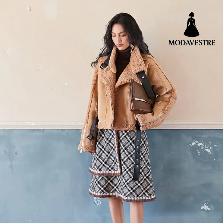 Fringed skirt A-line skirt