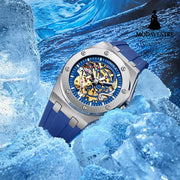 Fully automatic mechanical watch for men fashionable multi-color silicone tape waterproof watch