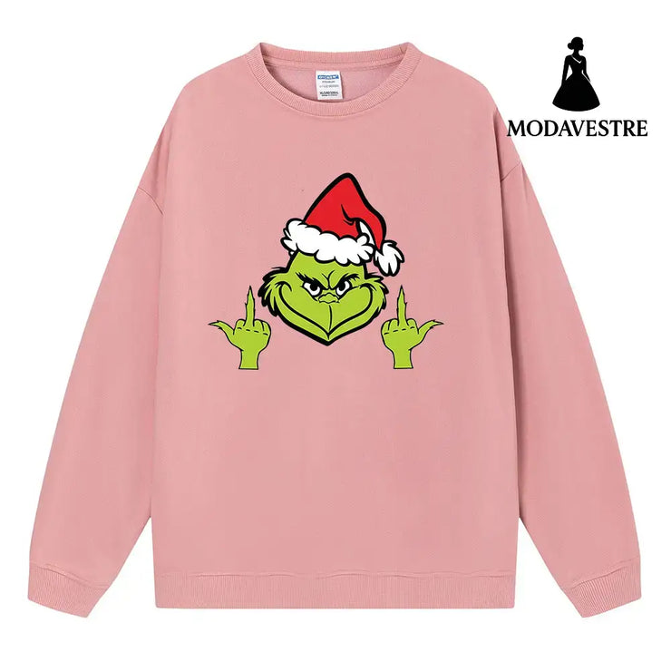 Funny little green man hoodie Pink / S