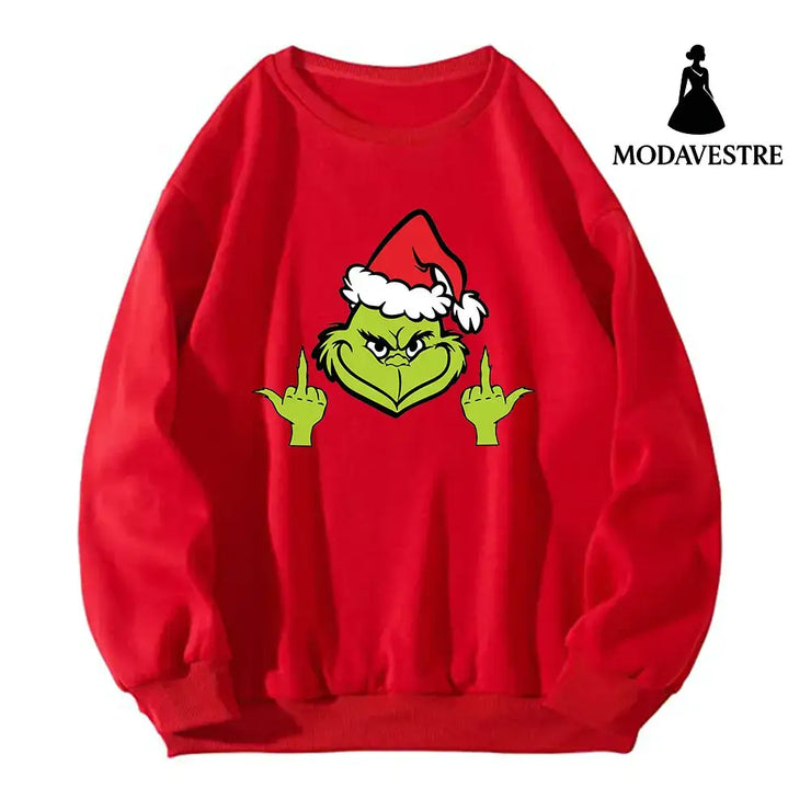 Funny little green man hoodie Red / S