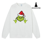Funny little green man hoodie White / S