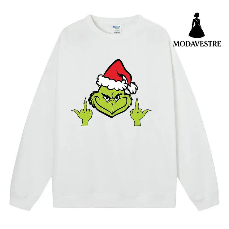 Funny little green man hoodie White / S