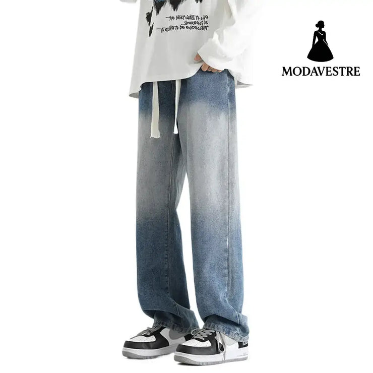 Gradient Wash Denim Pants Men