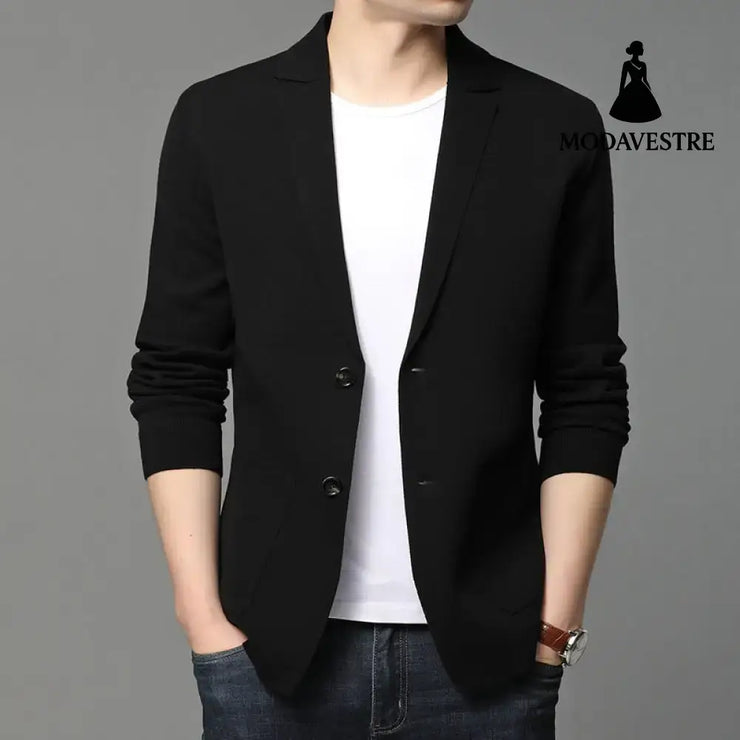 Hair Spring And Autumn Men’’S T-Shirt Coat Korean Version Blazer Solid Color Cardigan Handsome Men’’S Sweater