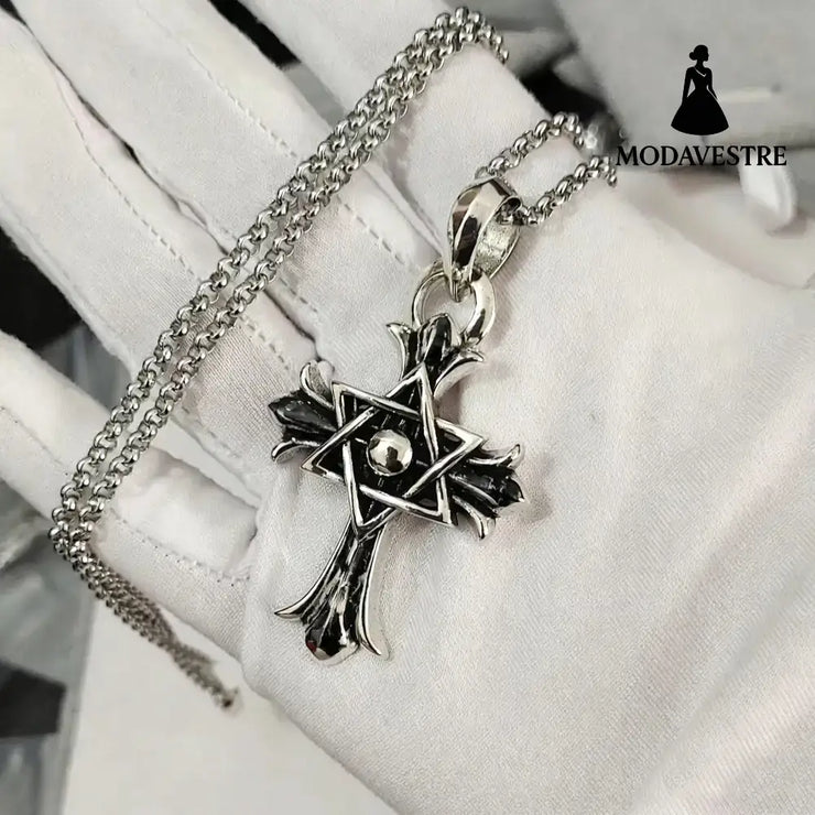 Hexagram Star Sword Anchor Pendant Cross Star Set