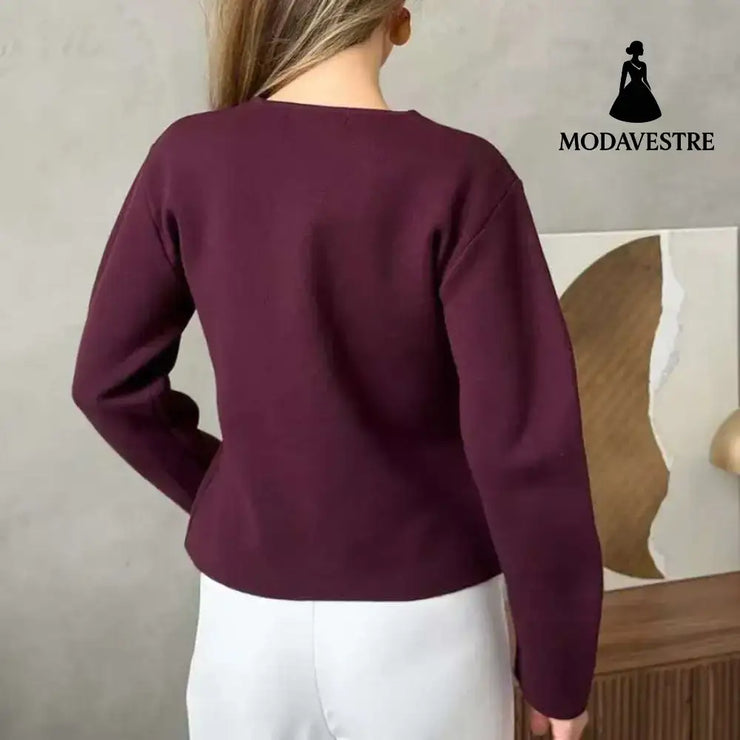 High-end Short Knitted Cardigan Slim Slimming Metal Buckle Sweater For Women Knitted Products