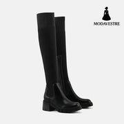 High Heel Springy Thigh Boot Women Black / 36