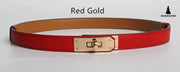 High Quality Women Real Leather 1.8cm Width Belts Golden 5 Style