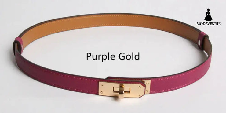 High Quality Women Real Leather 1.8cm Width Belts Golden 1 Style