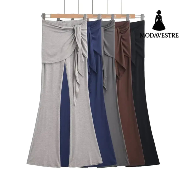 High waisted elastic pants