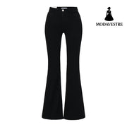 High waisted slim fit leg enhancing pants for children Black / XS
