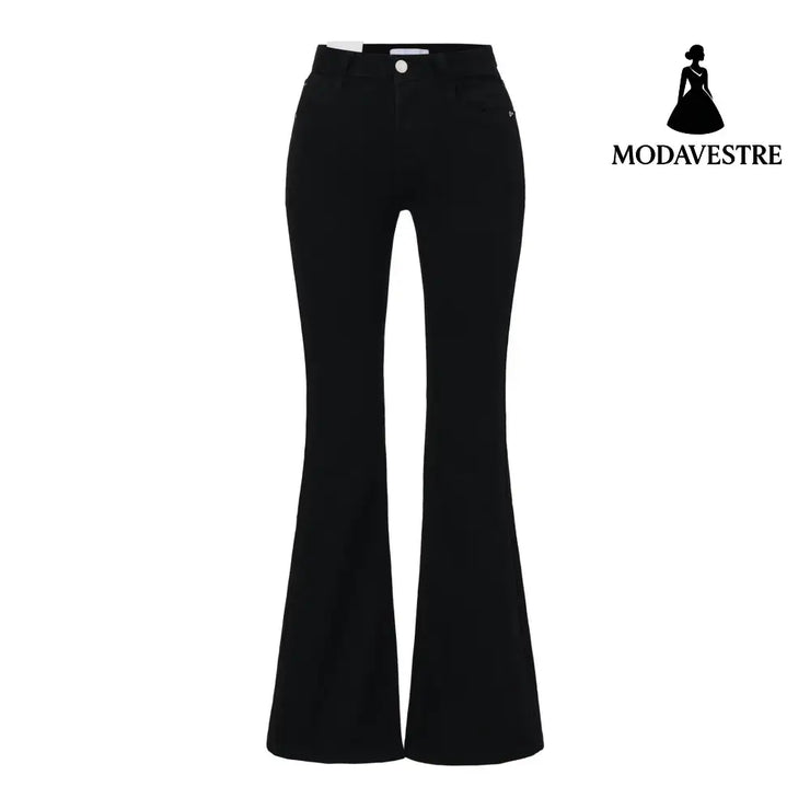 High waisted slim fit leg enhancing pants for children Black / XS
