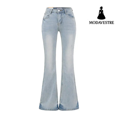 High waisted slim fit leg enhancing pants for children Light Blue / XS