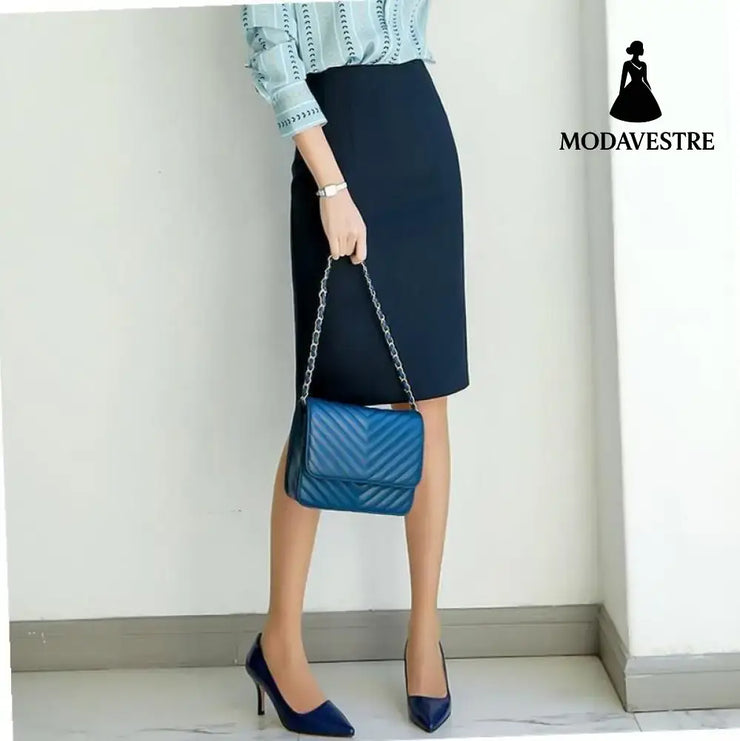 Hip Skirt Professional Skirt Navy Blue / 2XL