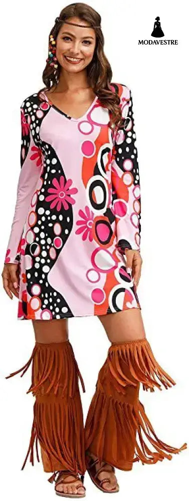 Hippie Clothing Print Dress Women