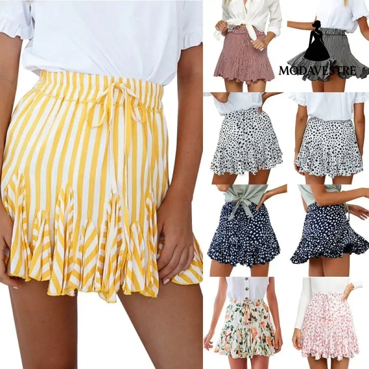 Holiday print skirt and skirt