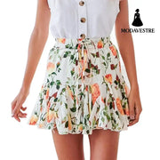 Holiday print skirt and skirt Flowers / L