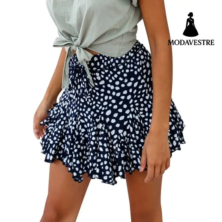 Holiday print skirt and skirt Navy / L
