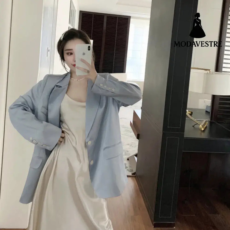 Hong Kong Flavor Satin Suspender Skirt Casual Gloss Suit