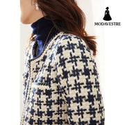 Houndstooth Small Fragrance Jacket Women Clothing