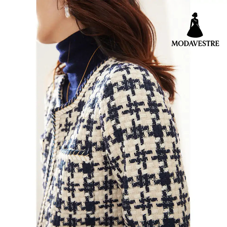 Houndstooth Small Fragrance Jacket Women Clothing