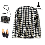 Houndstooth Small Fragrance Jacket Women Clothing