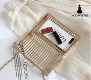 Ins Super Fire Small Bag Dinner Women S Bag New Metal Hollow Gold