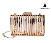 Ins Super Fire Small Bag Dinner Women S Bag New Metal Hollow Gold