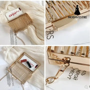 Ins Super Fire Small Bag Dinner Women S Bag New Metal Hollow Gold