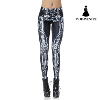 Japanese Cartoon Printed Women Leggings - MODAVESTRE