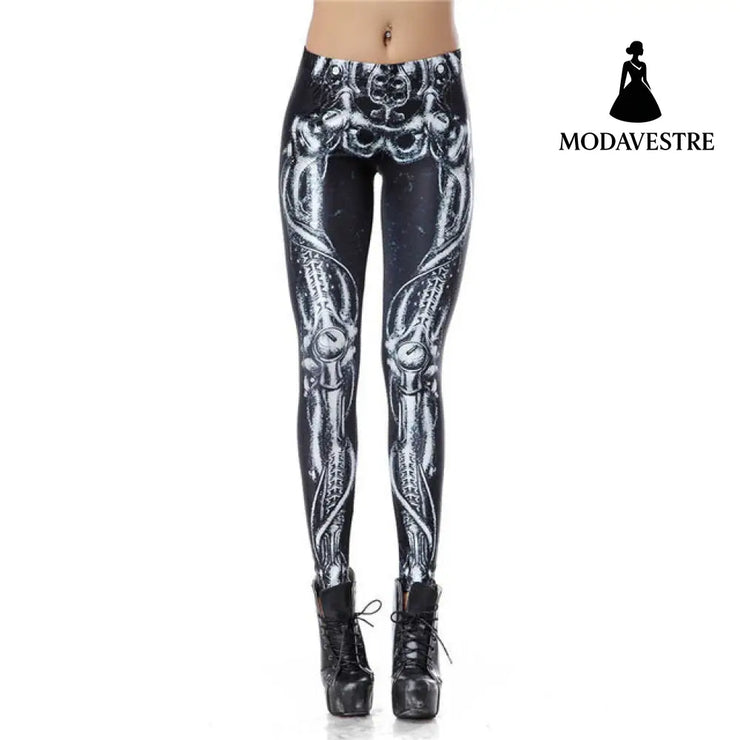 Japanese Cartoon Printed Women Leggings - MODAVESTRE
