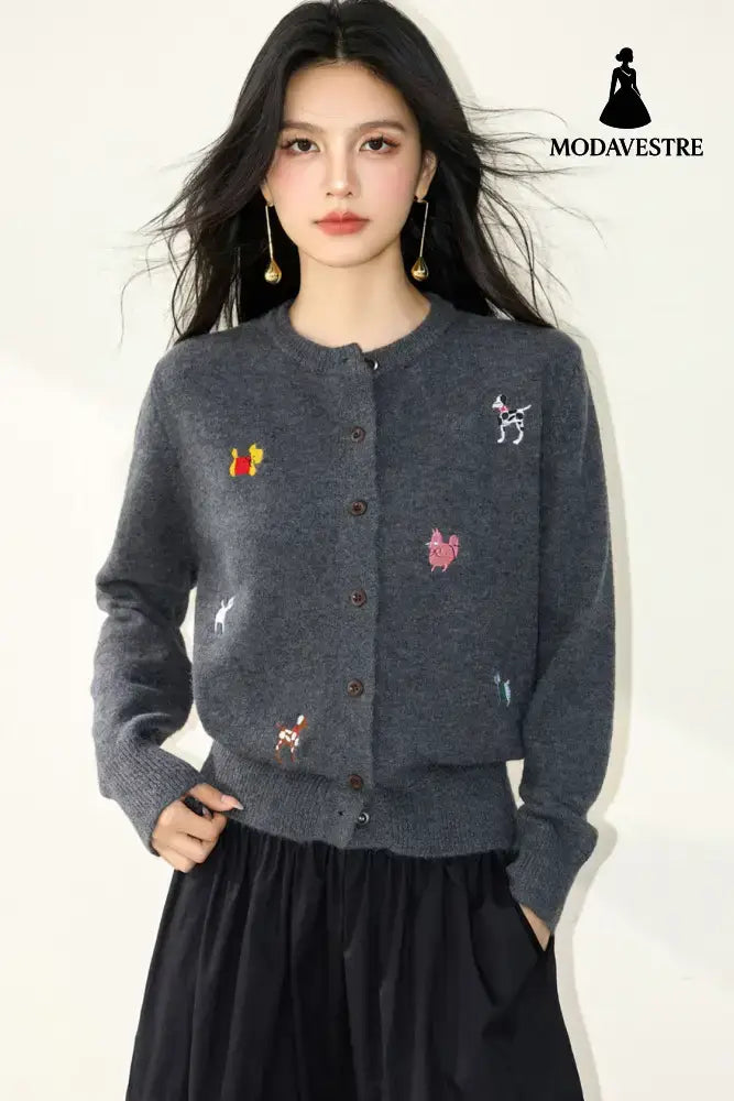 Knitted Cardigan Coat for Women Autumn Winter Loose Soft Youthful Knit Open Front Top