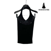 Knitted Halter Backless Tank Top – Minimalist Strapless Camisole for Women