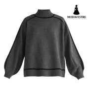 Knitwear Lazy Sweater Street Fashionable Women Gray / L
