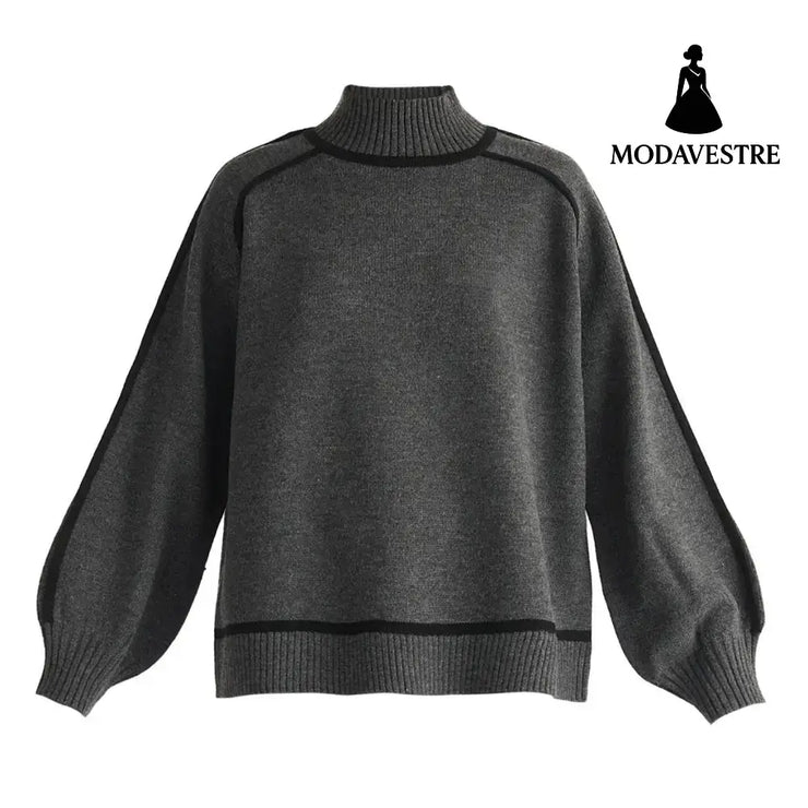 Knitwear Lazy Sweater Street Fashionable Women Gray / L