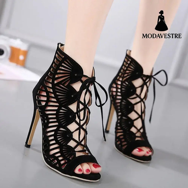 Lace high heels