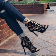Lace high heels