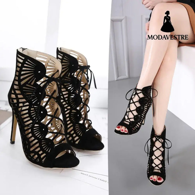 Lace high heels