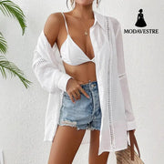 Lace Long-sleeved Beach Sun Protection Women’s Loose Women’s Clothing