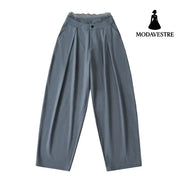 Lace lace patchwork trousers Gray / S