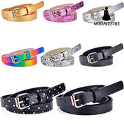 Ladies Kids Belts Heart Glitter Jeans Cropped