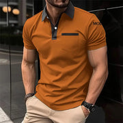 Lapel Fashion Slim Pocket Short-sleeved T-shirt Polo Shirt Men Clothing Yellow / L Shirt