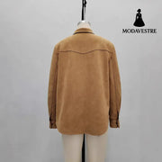 Lapel Multi-pocket Design Loose-fitting Women’s Jacket Jacket