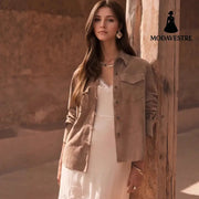 Lapel Multi-pocket Design Loose-fitting Women’s Jacket Jacket