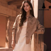 Lapel Multi-pocket Design Loose-fitting Women’s Jacket Jacket