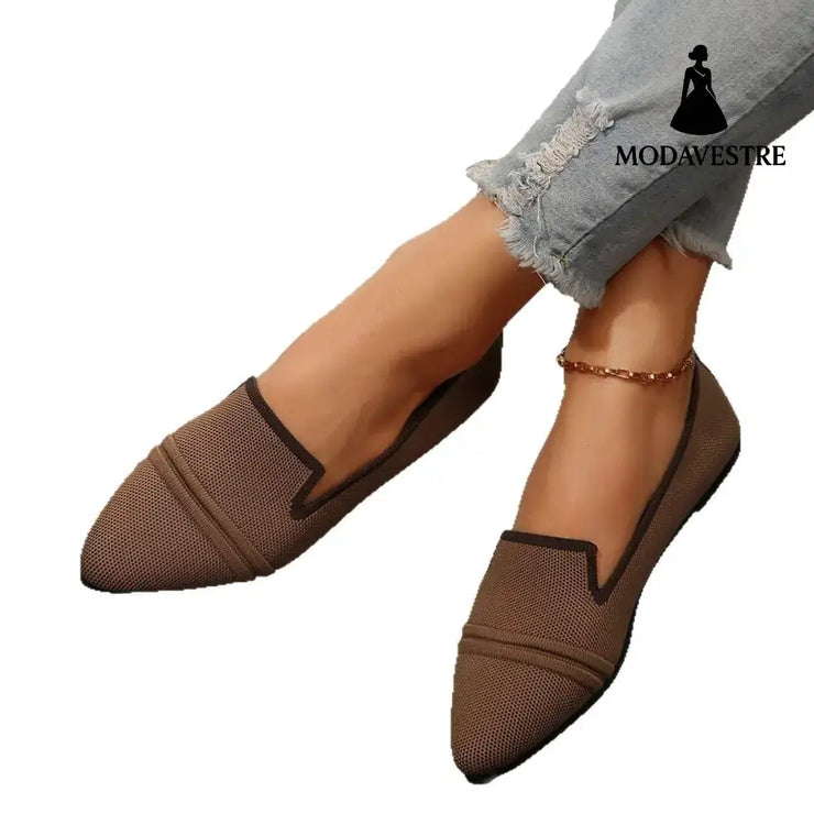Large Size Flats Female Pointed-toe Fashion Leisure Slip On Pumps