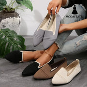 Large Size Flats Female Pointed-toe Fashion Leisure Slip On Pumps