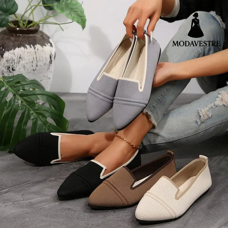 Large Size Flats Female Pointed-toe Fashion Leisure Slip On Pumps