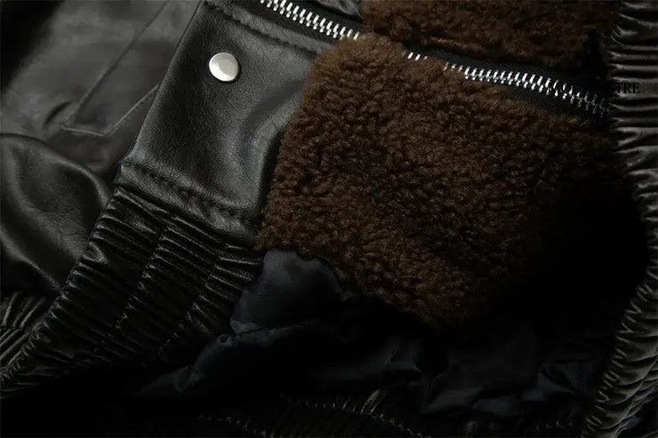 Leather Clothing With Stand Collar Coat For Men Jacket